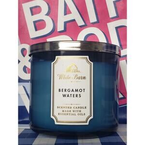 BBW Bergamot Waters Large 3 Wick Candle Home Fragrance Decor